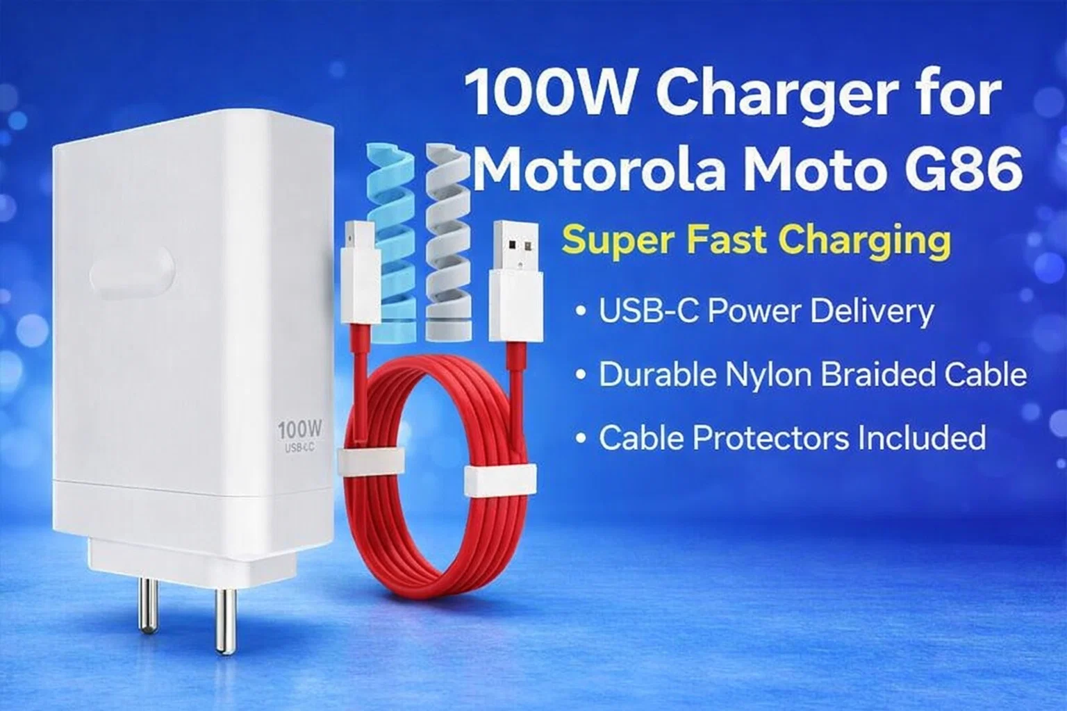 100W Charger for Motorola Moto G86
